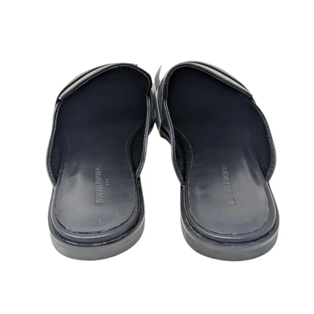Banana Republic Black Leather Loafer Mule Slides Size 8